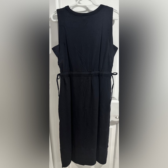 NWT A New Day Sleeveless Black Ruched Tie Waist Dress. - Picture 7 of 7